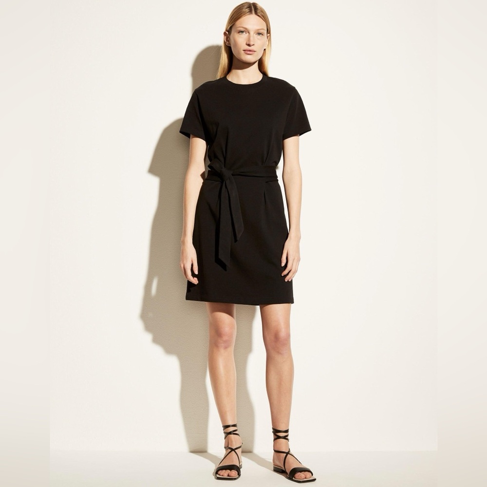 Vince Short Sleeve Tie Waist Dress